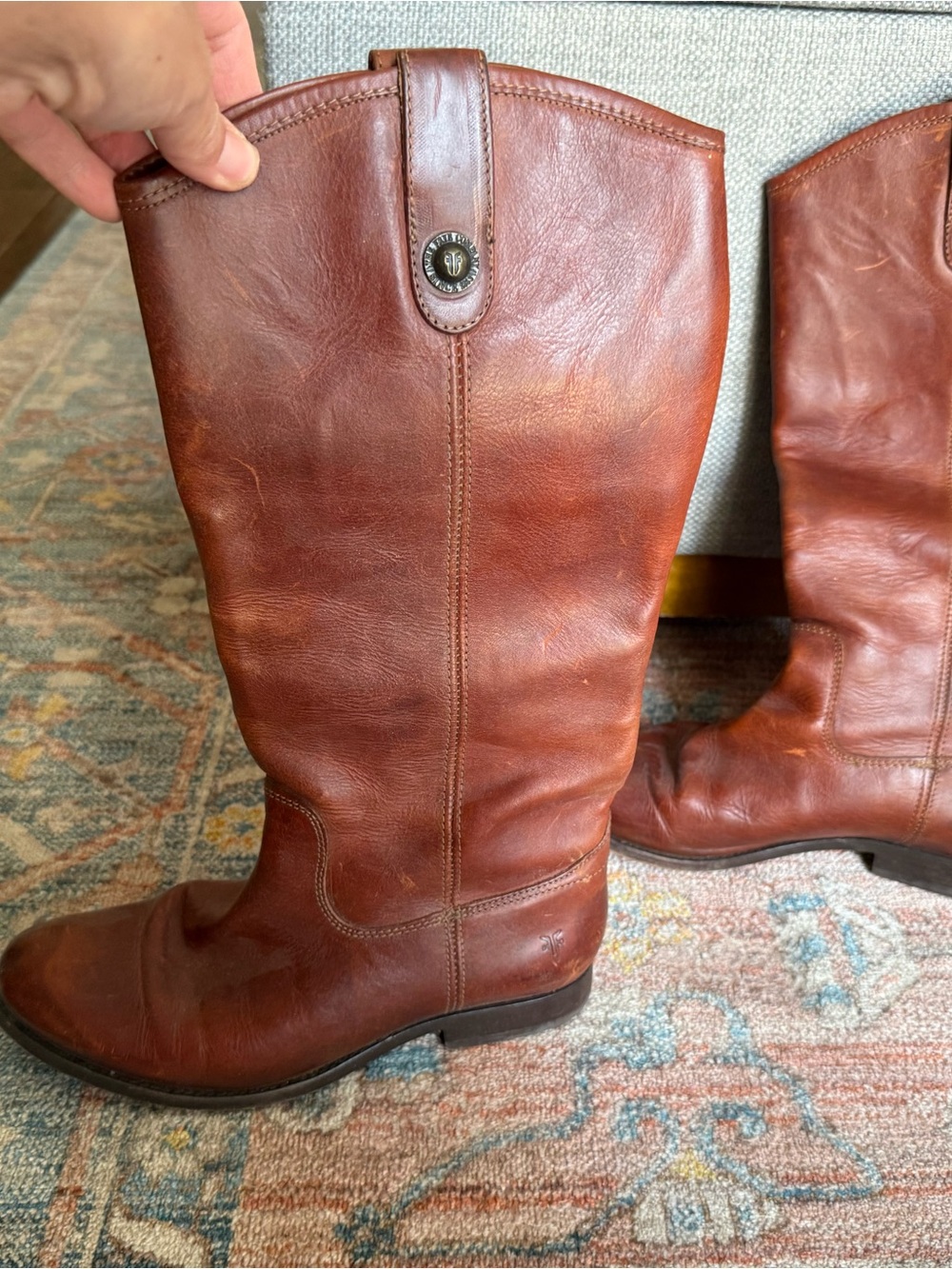Frye Brown Leather Tall Pull-On Boots